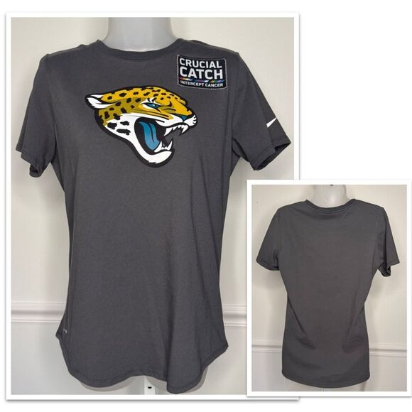 Nike Dri Fit NFL Jacksonville Jaguars Crucial Catch Intercept Cancer. Size M - Picture 1 of 8